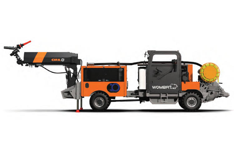 Equipo Cifa de proyección de hormigón para túneles Wombat