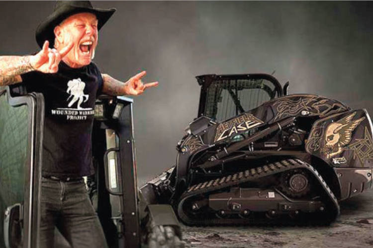 James Hetfield, fundador de Metallica y propietario de la exclusiva minicargadora de Case modelo TV450B