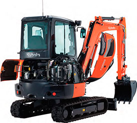 La miniexcavadora Kubota KX037-4
