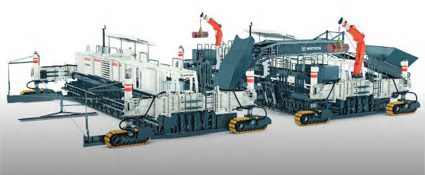 Según la configuración de máquina, la SP 154i se puede usar como extendedora de hormigón inferior o superior.