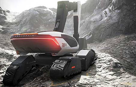 El diseño de la excavadora Doosan Concept-X se caracteriza por no tener cabina para el operador