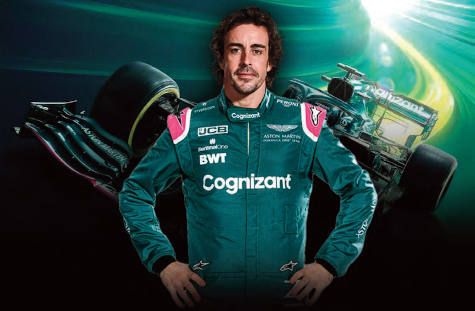 Fernando Alonso con JCB en la F-1.