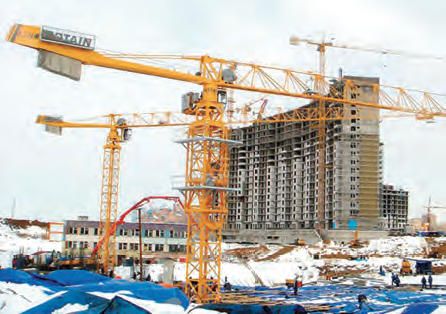 Las grúas torre ante el frío