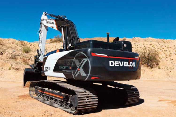 Excavadora de cadenas Develón Concept-X 2.0, capaz de trabajar de forma remota y en tiempo real